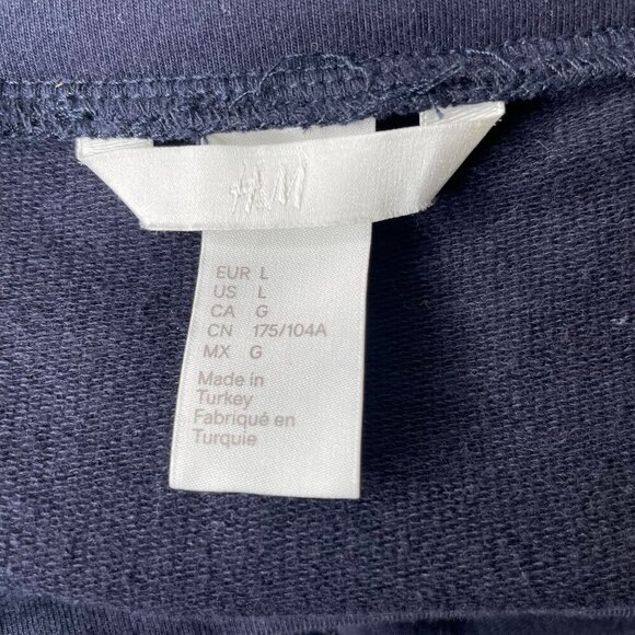 H&M Blue Irredescent Sequin Stripe Long Sleeves Top Sweatshirt Size Large - Picture 7 of 9